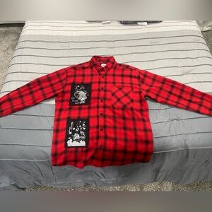 Men’s Zara red plaid button up casual shirt